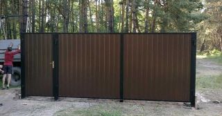 Купить распашные ворота из профнастила Элиста, цена от 2763 руб.